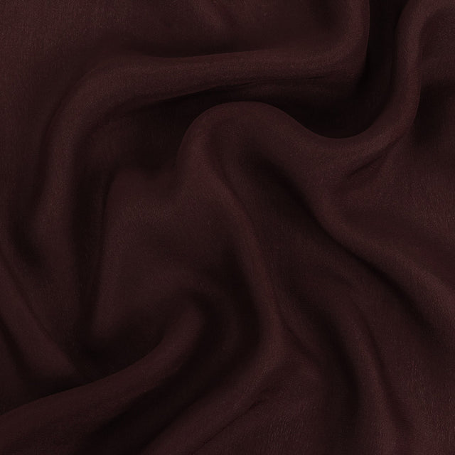 Famous Australian Designer Mahogany Satin-Faced Silk Chiffon