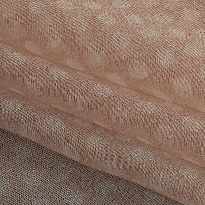 Famous Australian Designer Peach and Ivory Polka Dotted Silk Georgette Folded