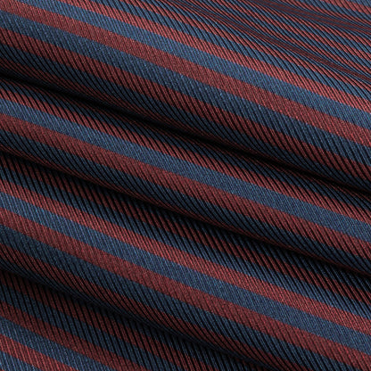 Famous Australian Designer Moonlit Ocean and Chocolate Truffle Candy Striped Viscose and Silk Twill Folded
