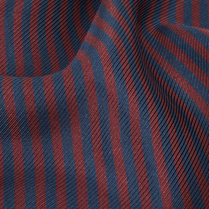 Famous Australian Designer Moonlit Ocean and Chocolate Truffle Candy Striped Viscose and Silk Twill Detail