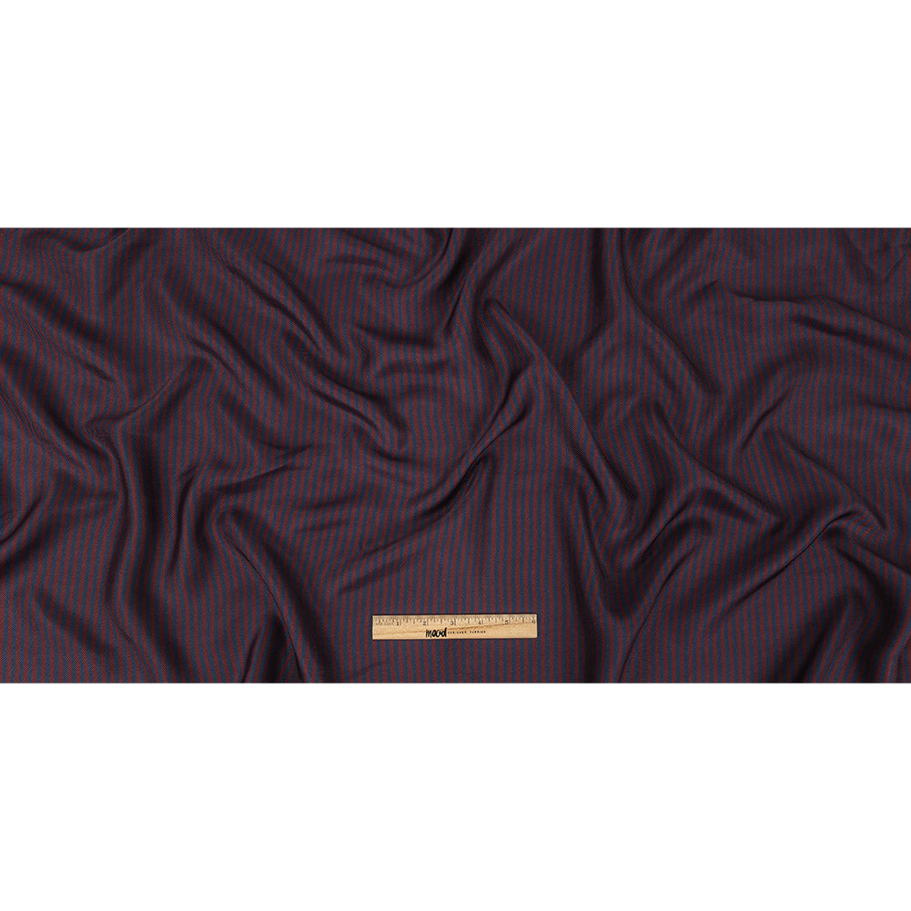 Famous Australian Designer Moonlit Ocean and Chocolate Truffle Candy Striped Viscose and Silk Twill Full