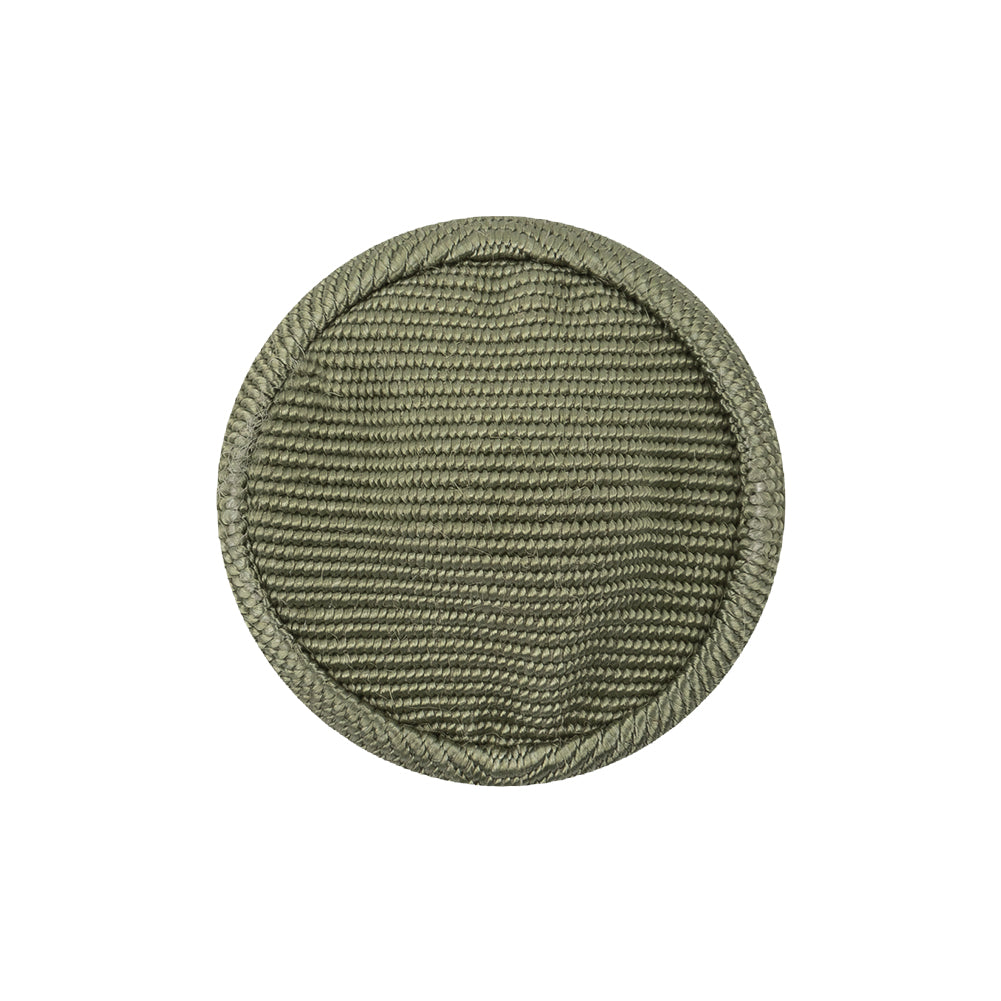 Oil Green Ottoman Fabric Covered Domed Cotton Blend Sew On Button - 38L/24mm Detail