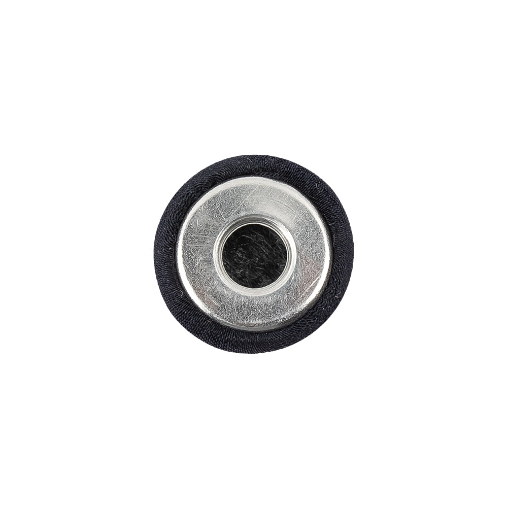Black Fabric Covered Shallow Plate Silk Blended Sew On Button - 24L/15mm Detail