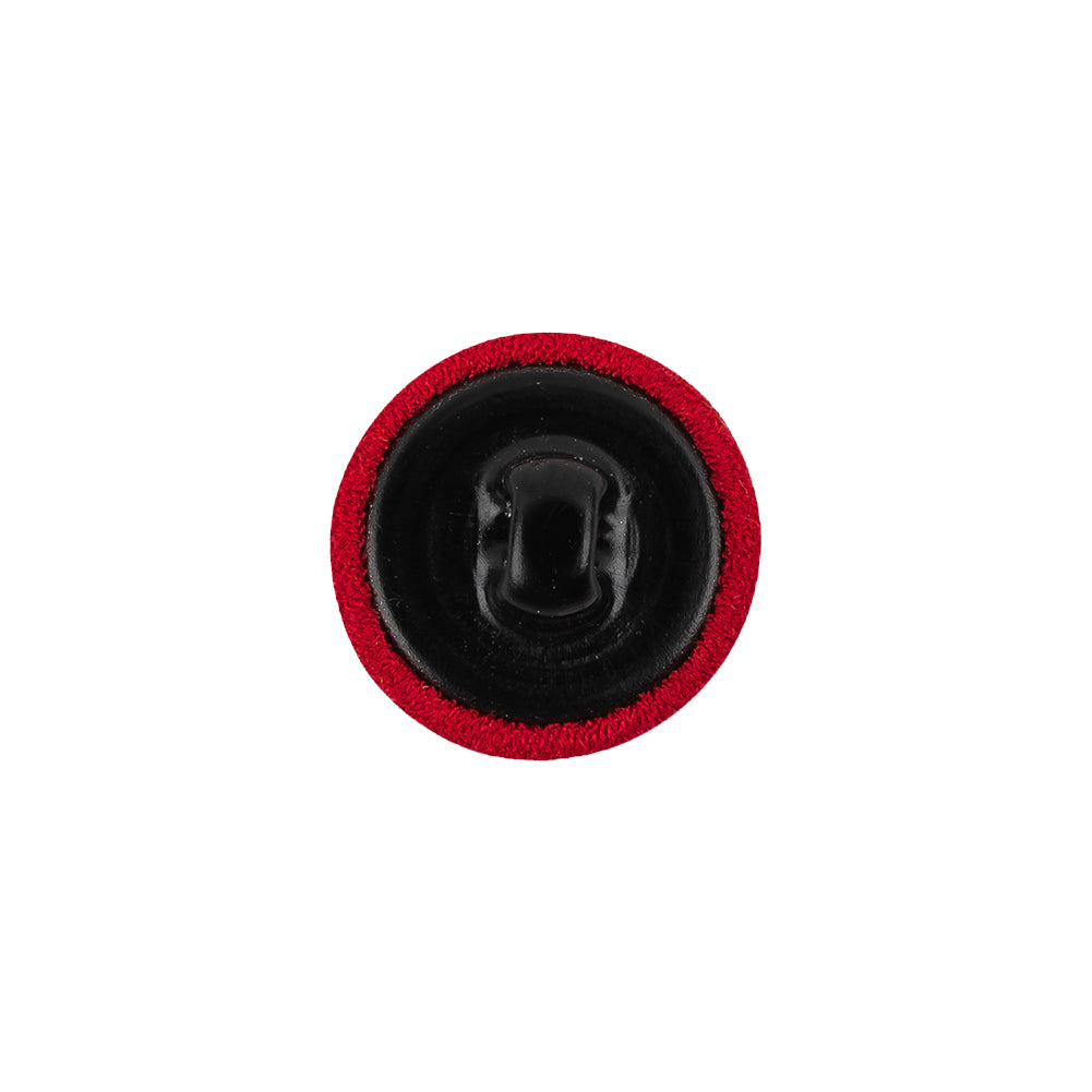 Salsa Red Chiffon Fabric Covered Smooth Top Silk and Metal Shank Back Button - 24L/15mm Detail