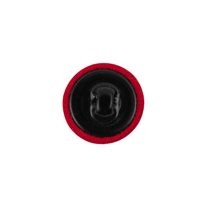 Salsa Red Chiffon Fabric Covered Smooth Top Silk and Metal Shank Back Button - 24L/15mm Detail