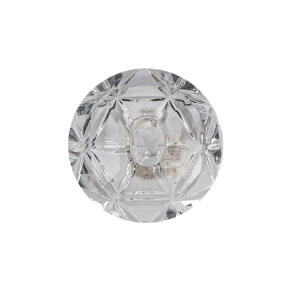 Italian Transparent Geometric Shank Back Dome Shaped Plastic Button - 36L/23mm Detail