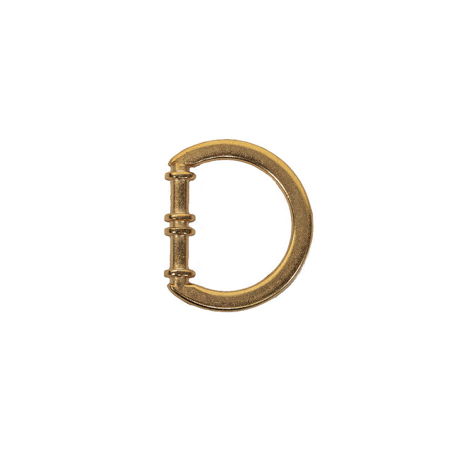 Matte Gold Cast Metal Rounded D-Ring - 15mm