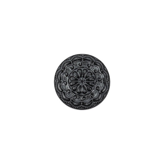 Italian Gray Pearl Floral Shank Back Button - 20L/12.5mm