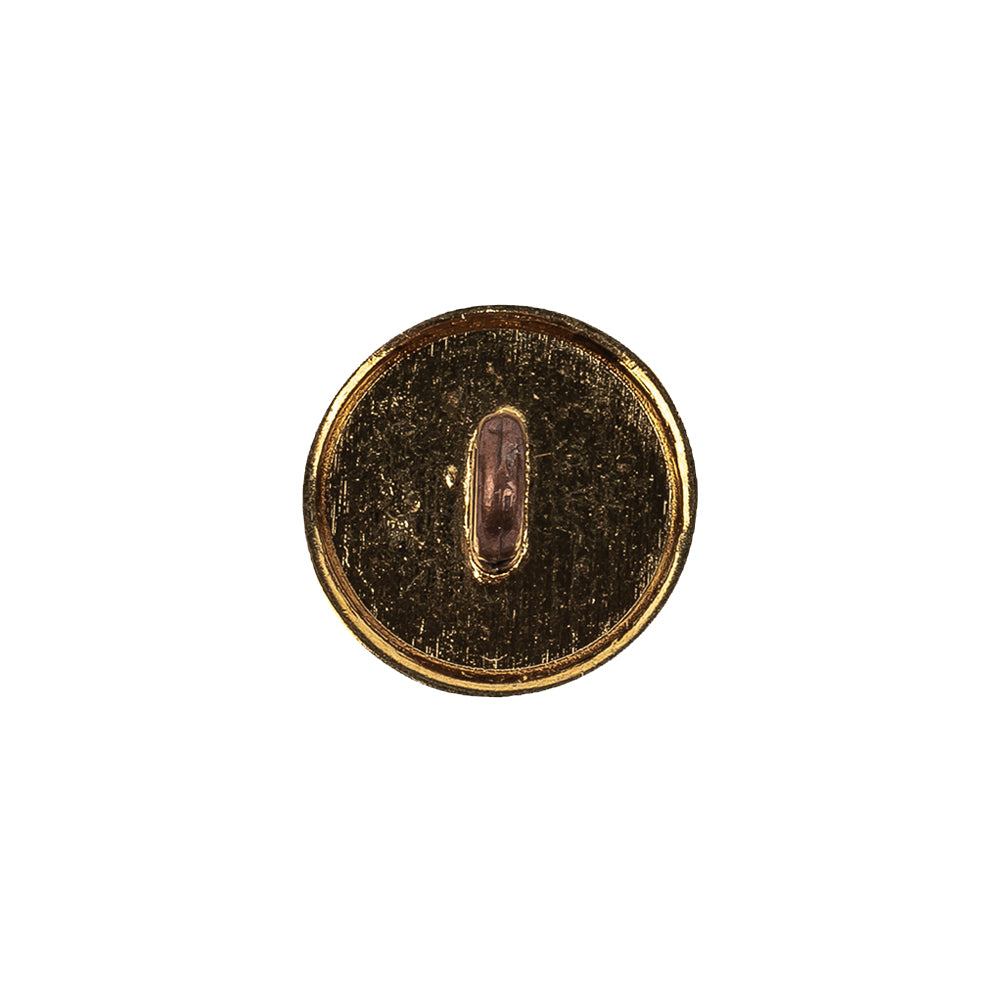 Italian Copper Coin Floral Shank Back Button - 24L/15mm Detail