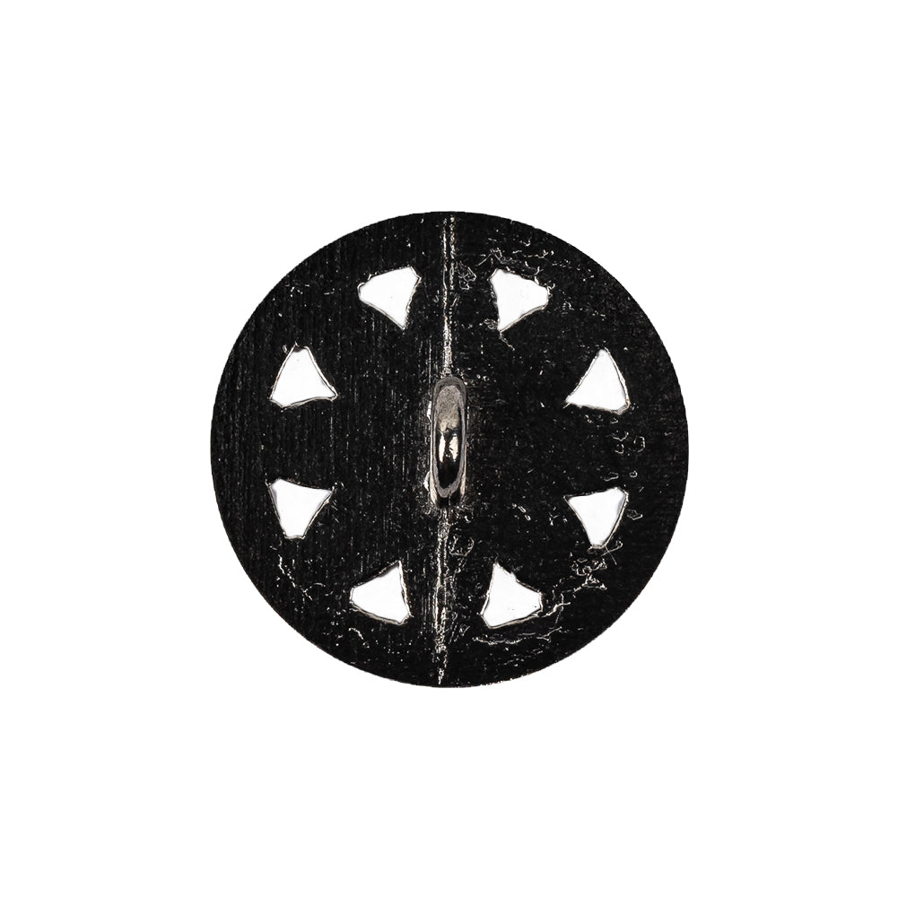 Italian Gunmetal Floral Shank Back Button - 36L/23mm Detail