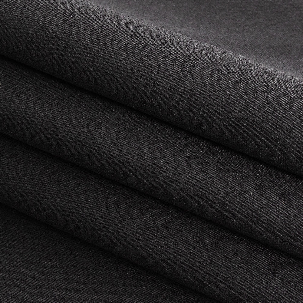 Black Stretch Polyester Woven Folded