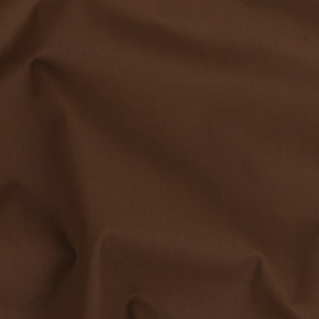 Italian Warm Brown Stretch Cotton Woven with Cocoa Waxy Laminate