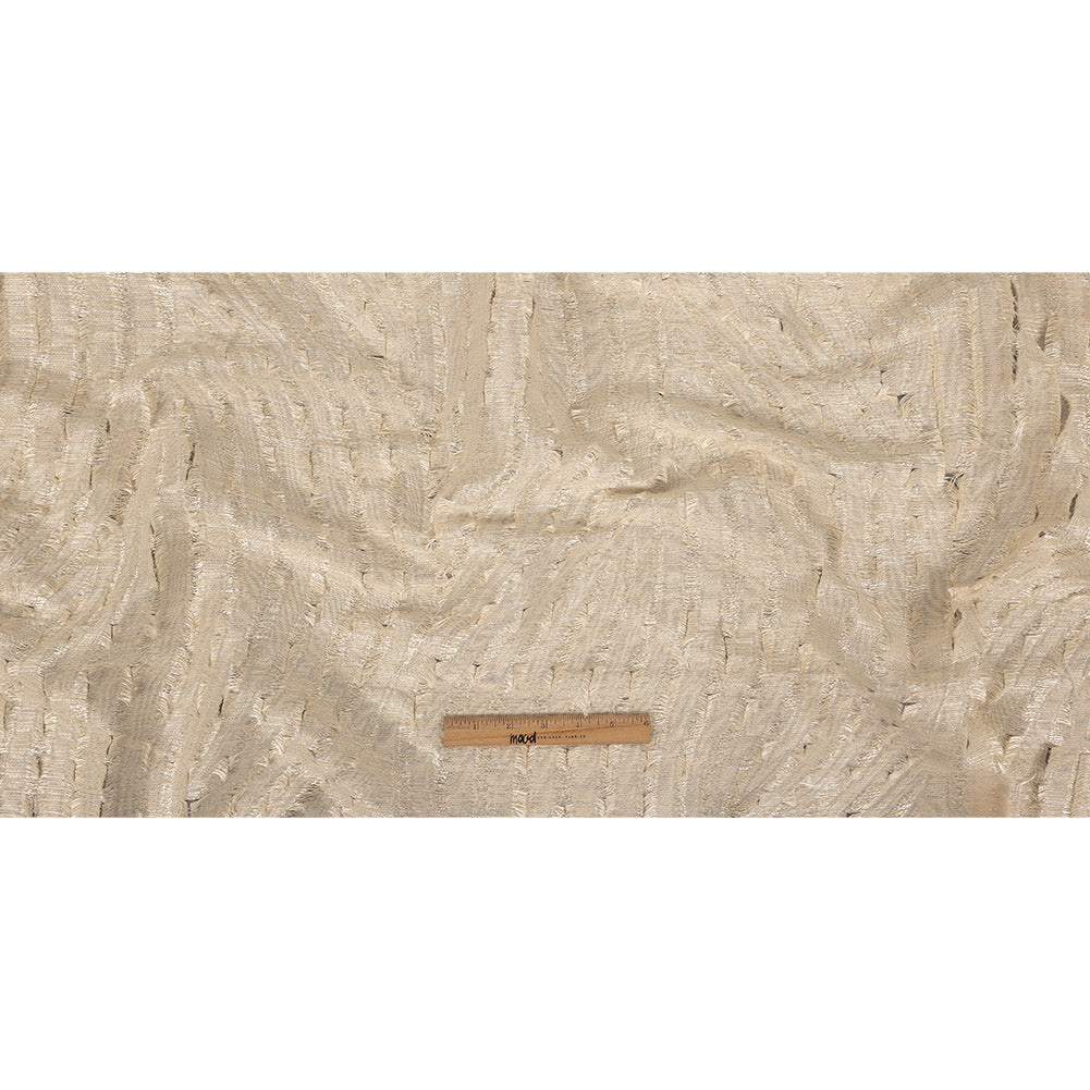 Ivory Fringed Waves Novelty Woven Full