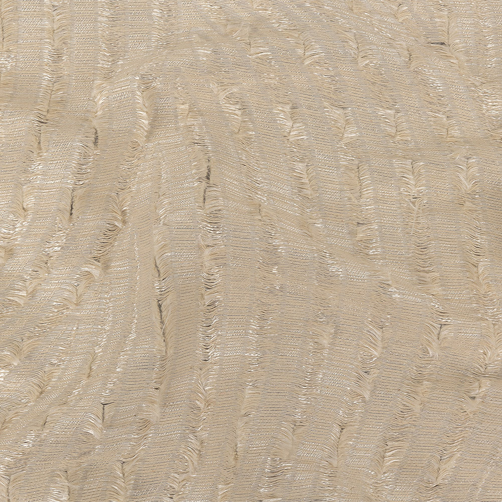 Ivory Fringed Waves Novelty Woven