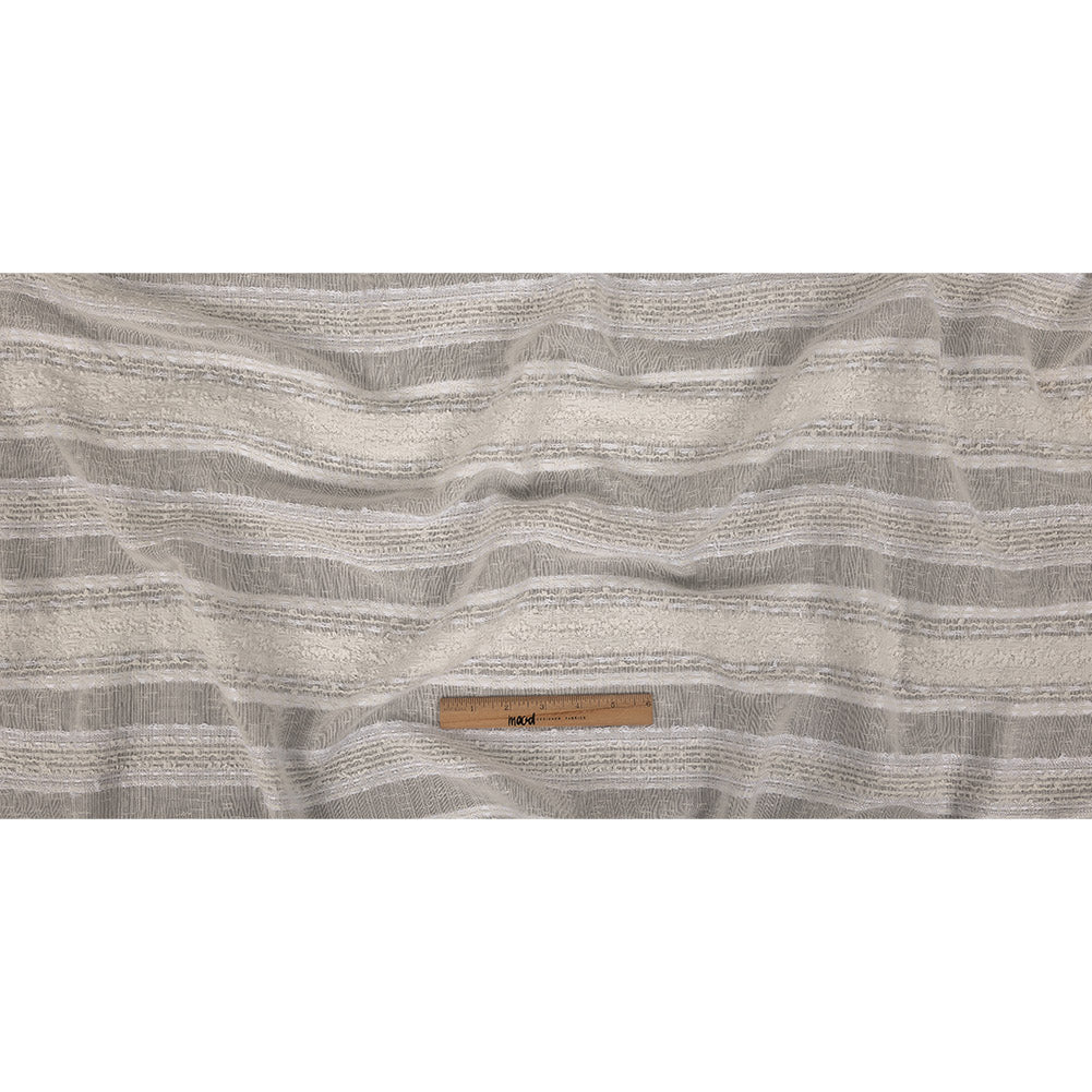 White Novelty Woven with Tactile Stripes Full