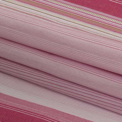 Pink and White Barcode Striped Cotton Voile Folded