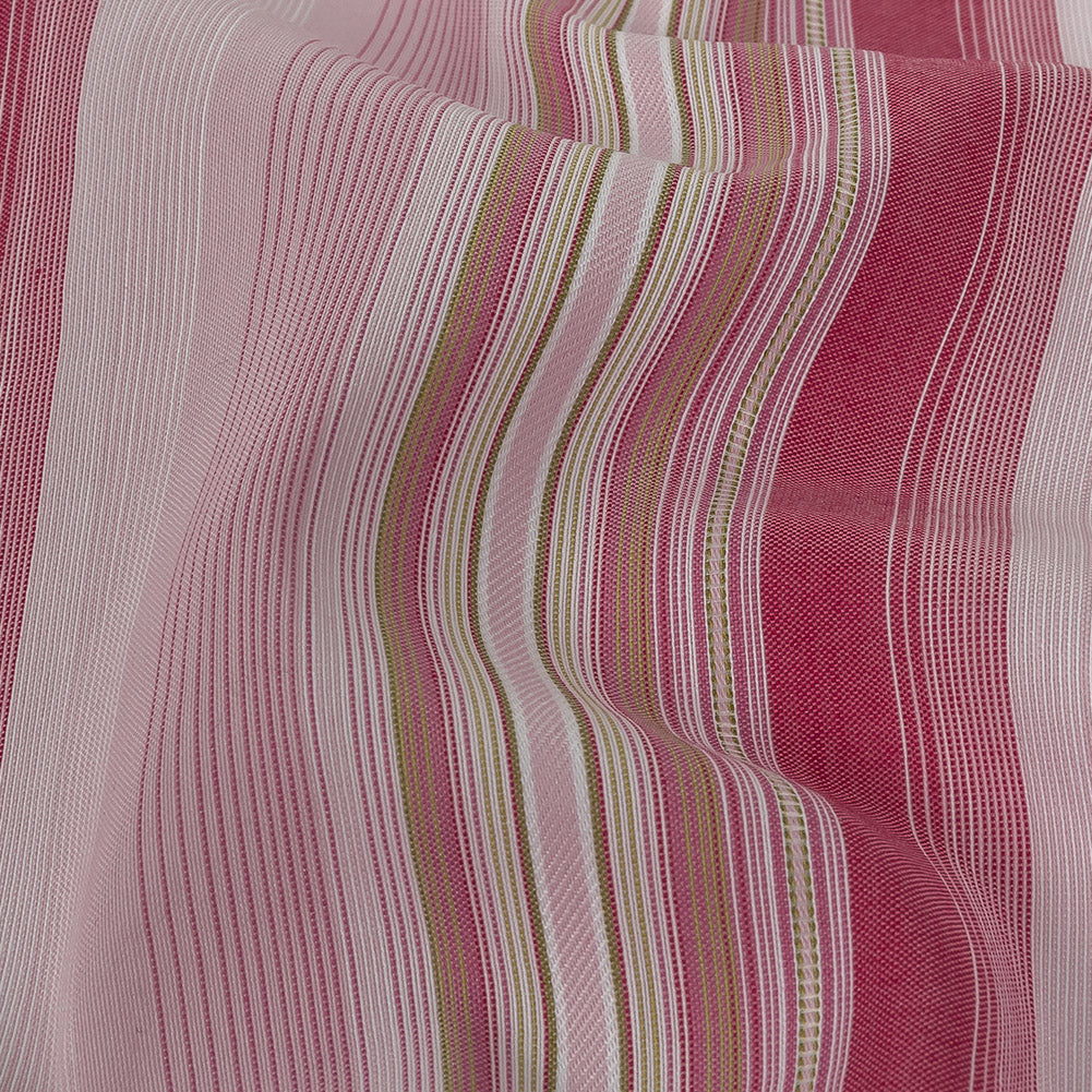 Pink and White Barcode Striped Cotton Voile Detail