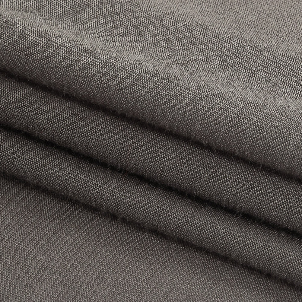 Gray Tissueweight Stretch Rayon Jersey Folded