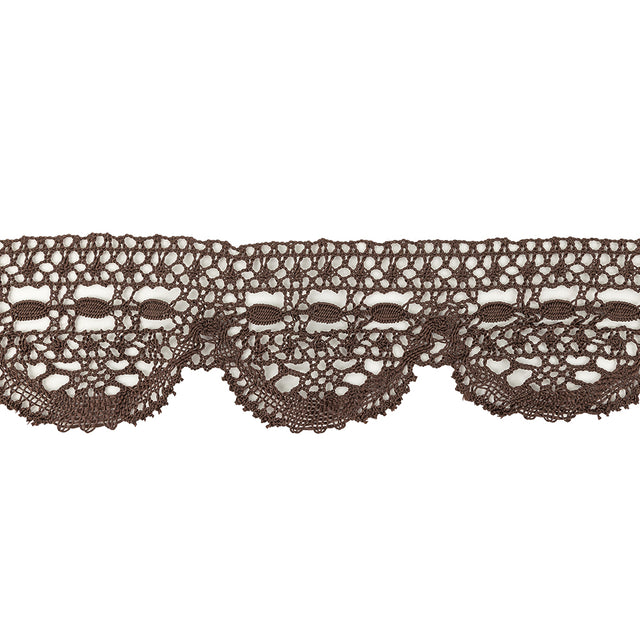 Brown Geometric Lace Trimming - 2.5"