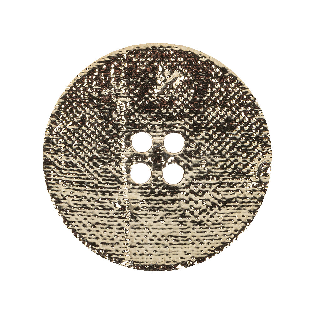 Shiny Gold Textured 4-Hole Saucer Button - 44L/28mm