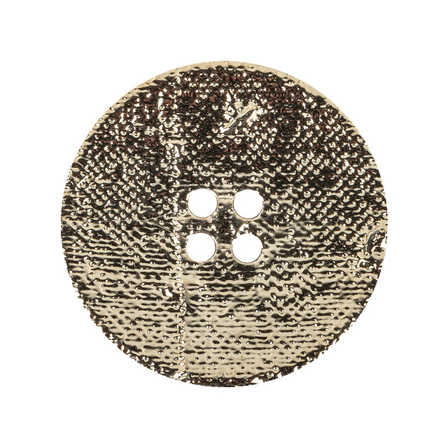 Shiny Gold Textured 4-Hole Saucer Button - 44L/28mm