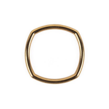 Bright Gold Rounded Square Metal Ring - 25mm