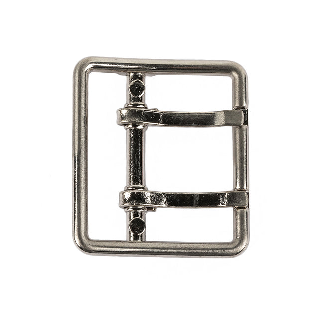 Satin Nickel Double Tongue Metal Buckle - 36mm