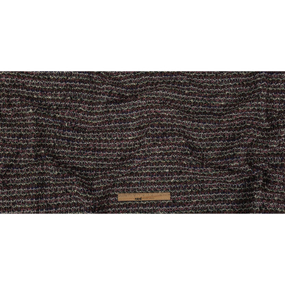 Rose, Eggplant and Metallic Silver Loopy Wool Sweater Knit Full