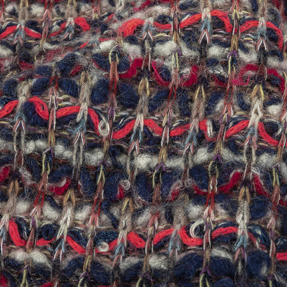 Navy, White and Neon Pink Loopy Stripes Wool Sweater Knit Detail