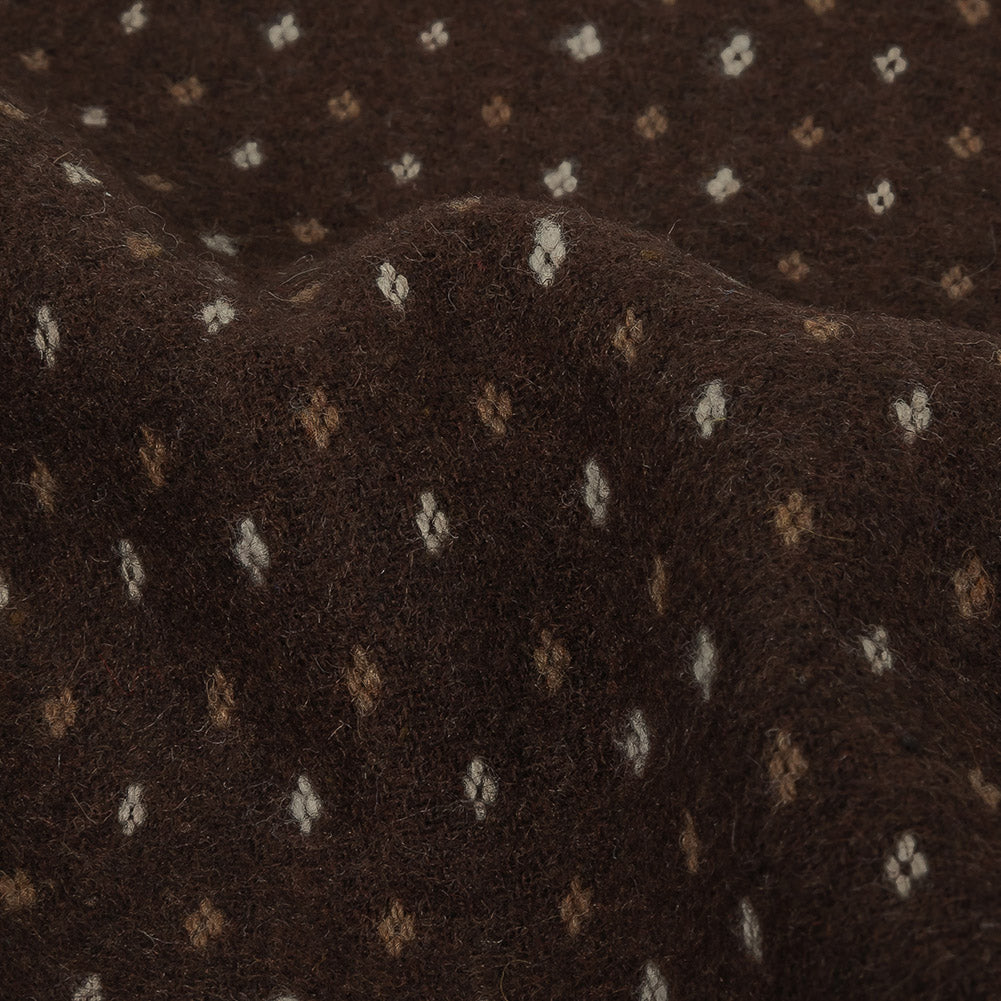 Brown, Otter and Sugar Swizzle Diamonds Brushed Blended Cotton Jacquard Detail