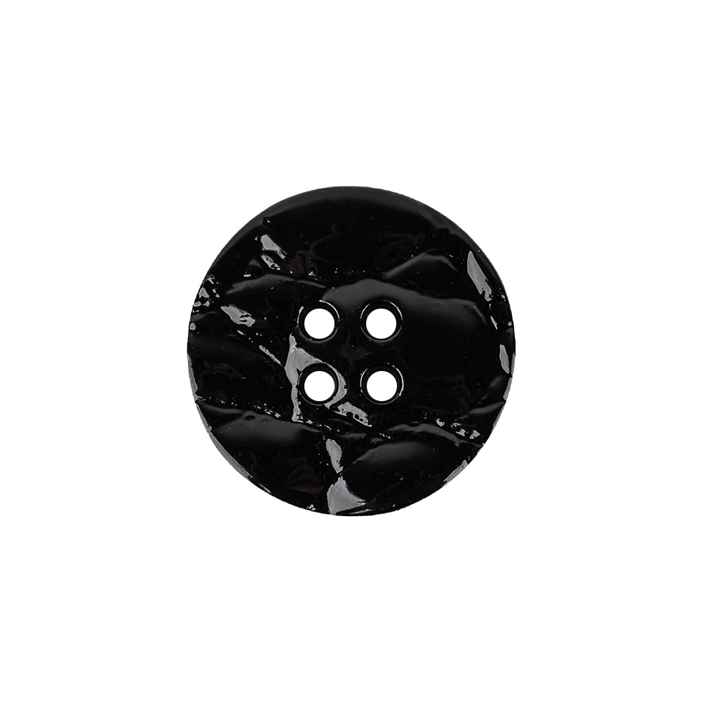 Italian Glossy Deep Roast Abstract Molded 4-Hole Faux Leather Button - 32L/20mm