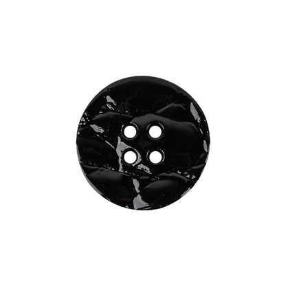 Italian Glossy Deep Roast Abstract Molded 4-Hole Faux Leather Button - 32L/20mm