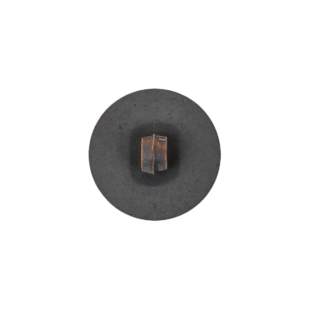 Italian Acorn and Dark Gull Gray Weathered Faux Leather Shank Back Button - 28L/18mm Detail