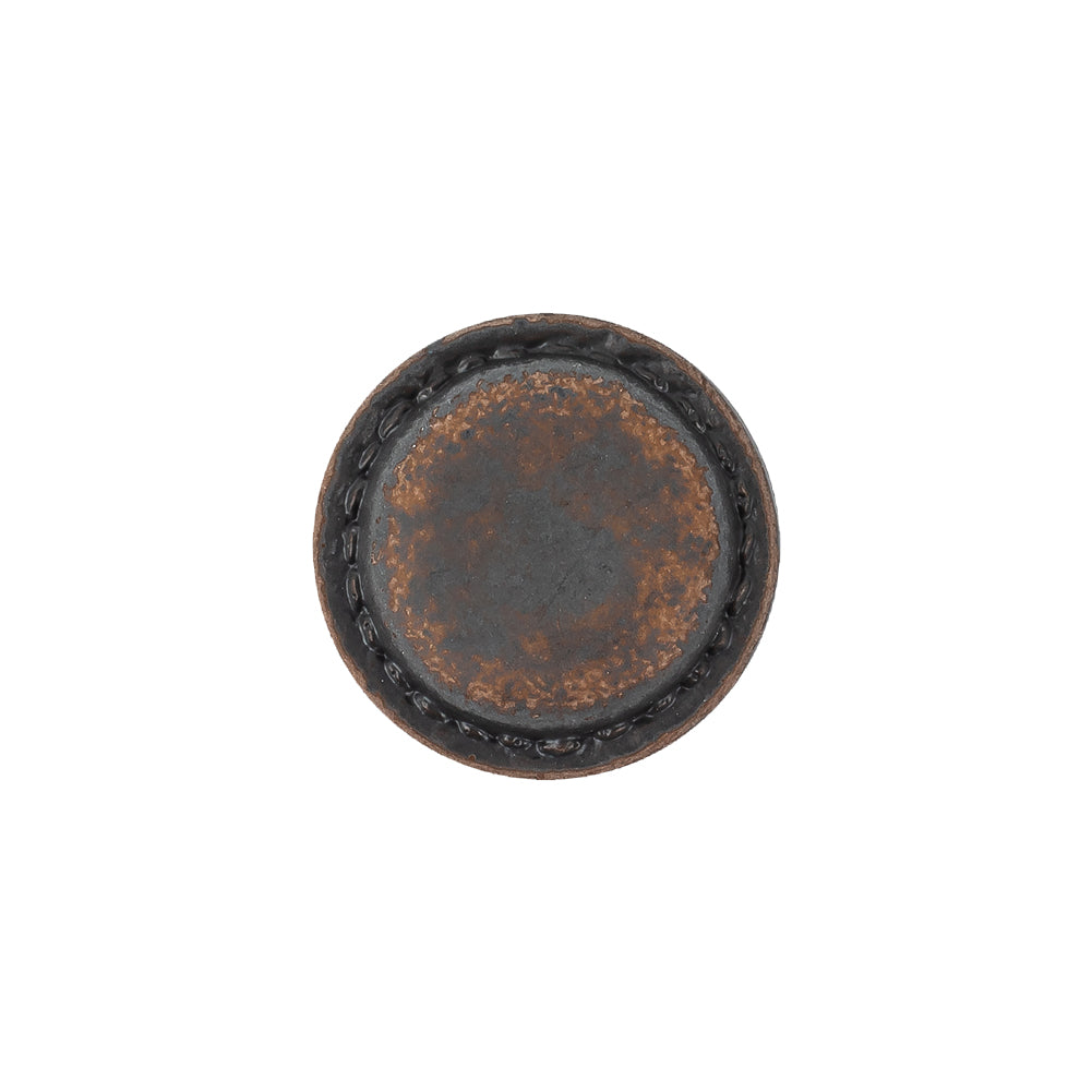 Italian Acorn and Dark Gull Gray Weathered Faux Leather Shank Back Button - 28L/18mm