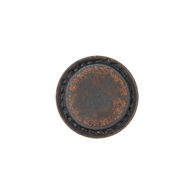 Italian Acorn and Dark Gull Gray Weathered Faux Leather Shank Back Button - 28L/18mm