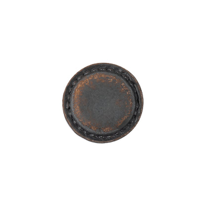 Italian Acorn and Dark Gull Gray Weathered Faux Leather Shank Back Button - 24L/15mm