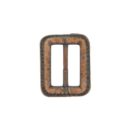 Italian Rugged Brown Faux Leather Slider - 1.5" L x 1.125" W