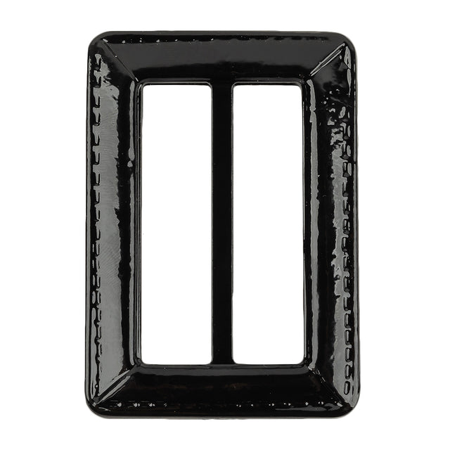 Italian Black Faux Leather Slider - 2.625" L x 1.875" W