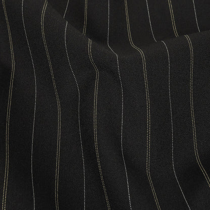 Liz Claiborne Jet Black and Beige Pinstriped Stretch Polyester Suiting Detail