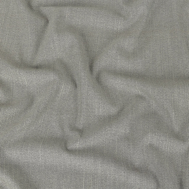 Black and Blanc de Blanc Railroad Striped Stretch Blended Wool Suiting