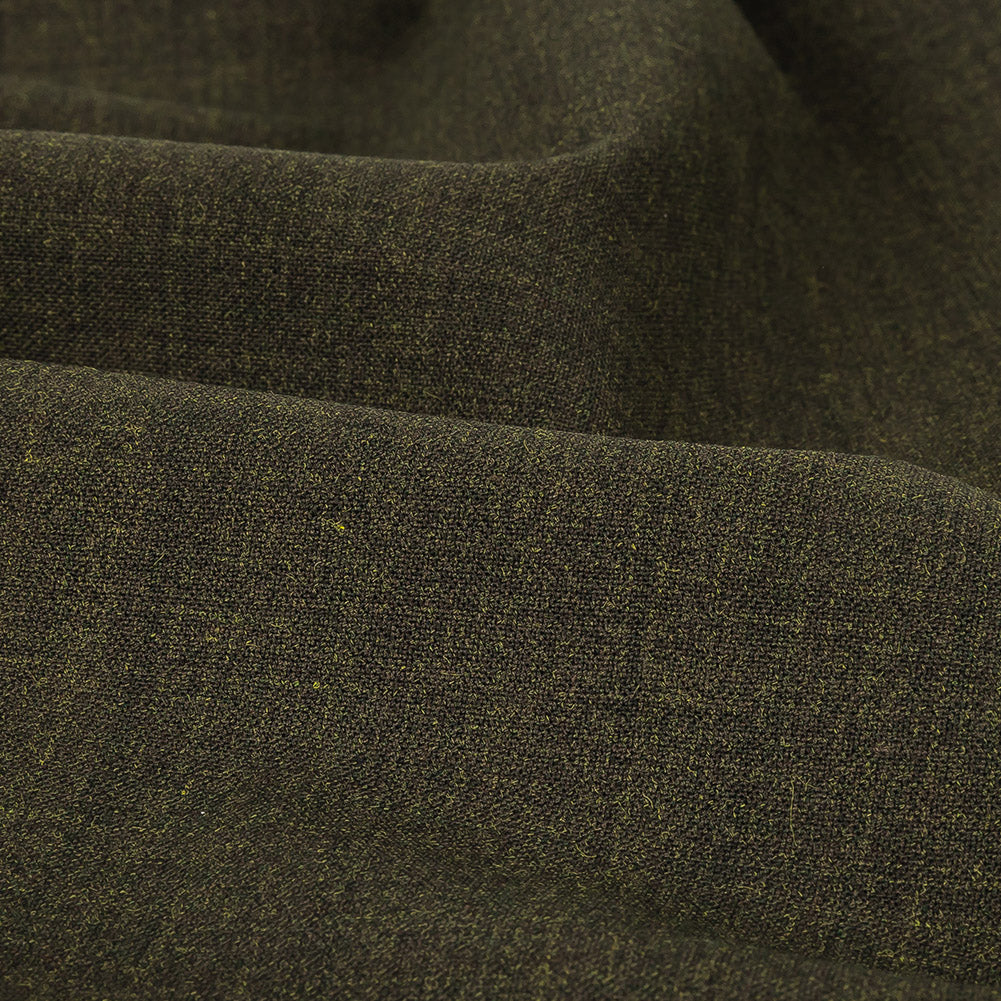 Italian Army Green Heathered Stretch Suiting Detail