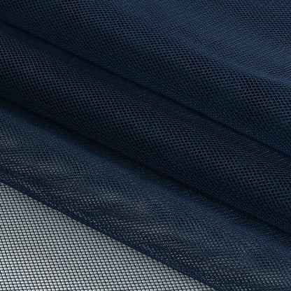 Navy Polyester Stretch Mesh Folded