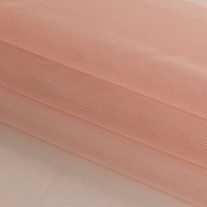 Silver Pink Polyester Stretch Mesh Folded