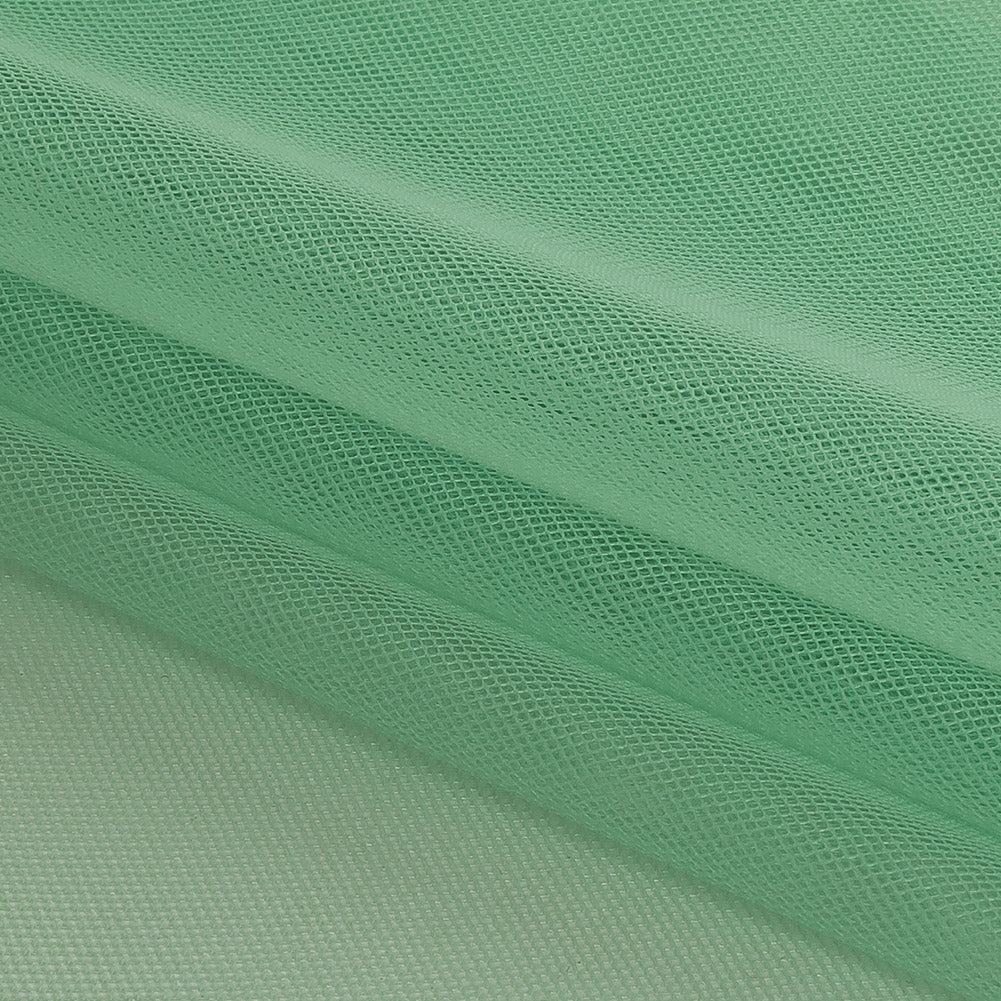 Mist Green Polyester Stretch Mesh Folded