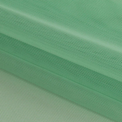 Mist Green Polyester Stretch Mesh Folded