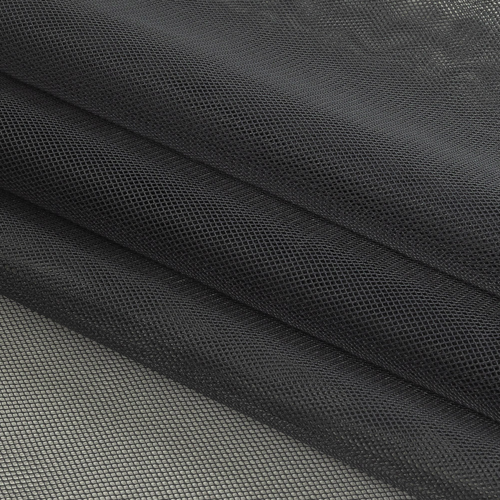 Slate Polyester Stretch Mesh Folded