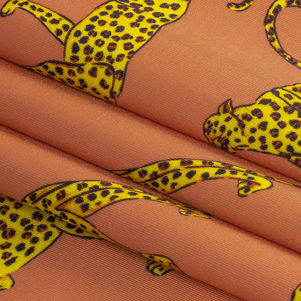 Compression Swimwear Tricot, UV Protective with Aloe Vera Microcapsules - Canyon Clay Cheetahs - Caye Collection - Folded