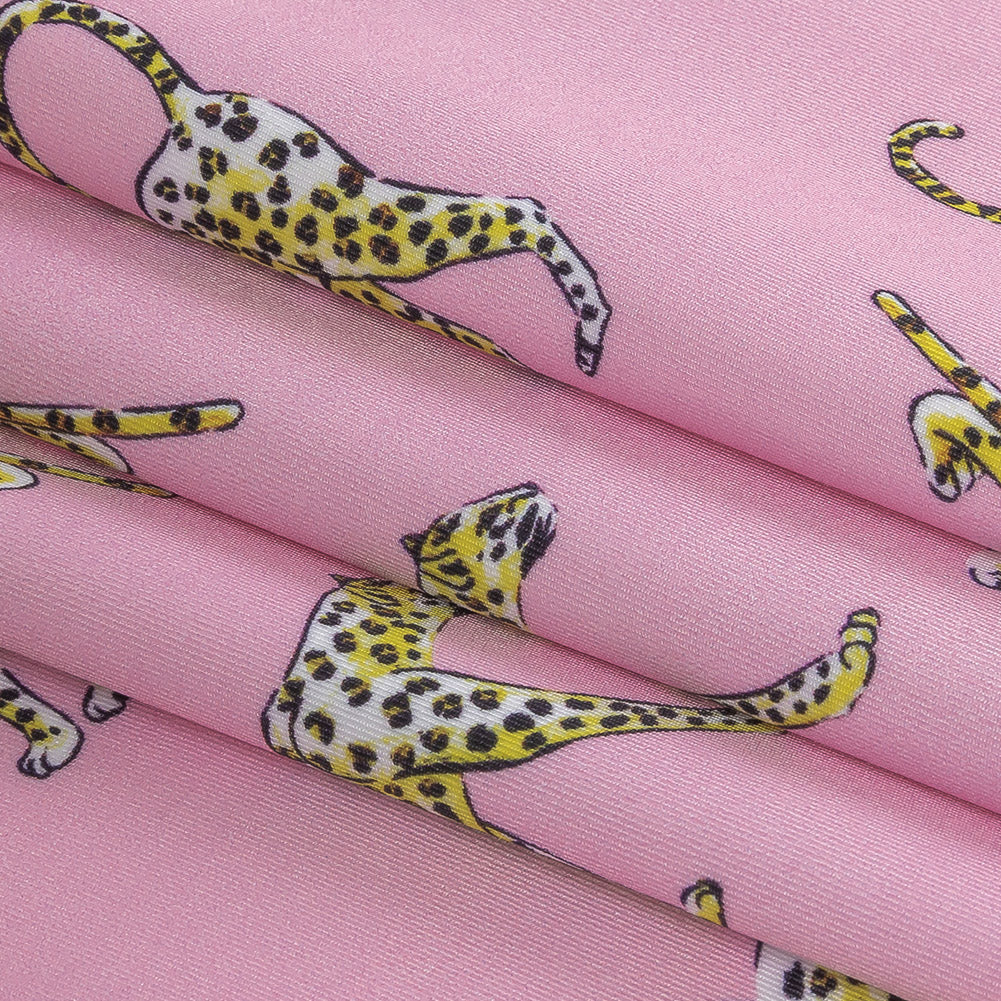 Compression Swimwear Tricot, UV Protective with Aloe Vera Microcapsules - Cradle Pink Cheetahs - Caye Collection - Folded