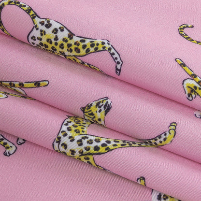 Compression Swimwear Tricot, UV Protective with Aloe Vera Microcapsules - Cradle Pink Cheetahs - Caye Collection