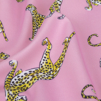 Compression Swimwear Tricot, UV Protective with Aloe Vera Microcapsules - Cradle Pink Cheetahs - Caye Collection